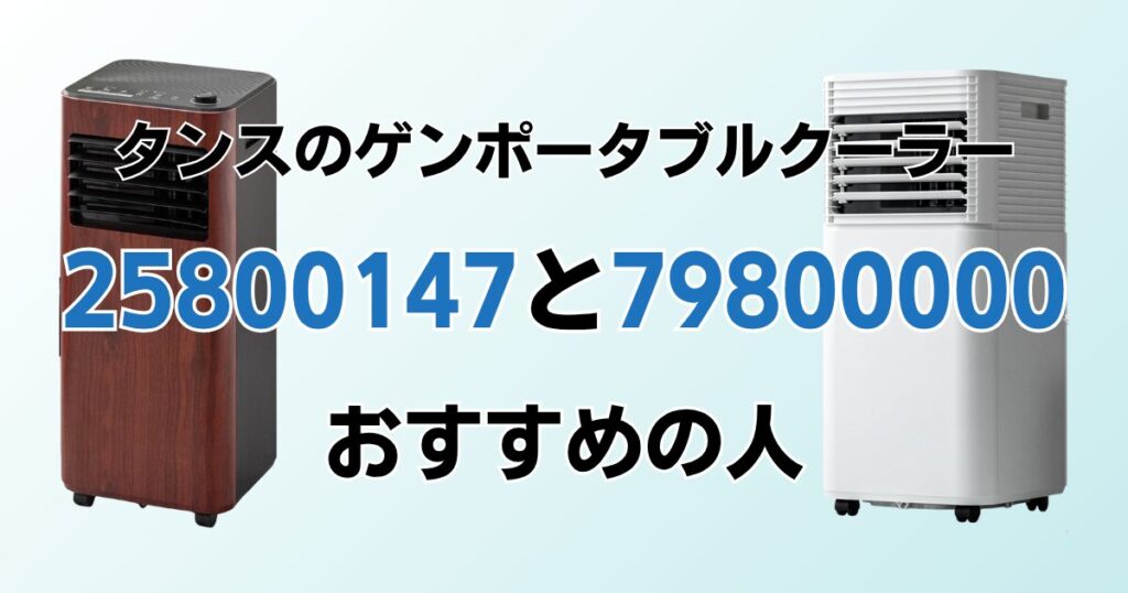 25800147と79800000の違いを比較！どちらがおすすめ？タンスのゲンポータブルクーラーについて解説_おすすめ01