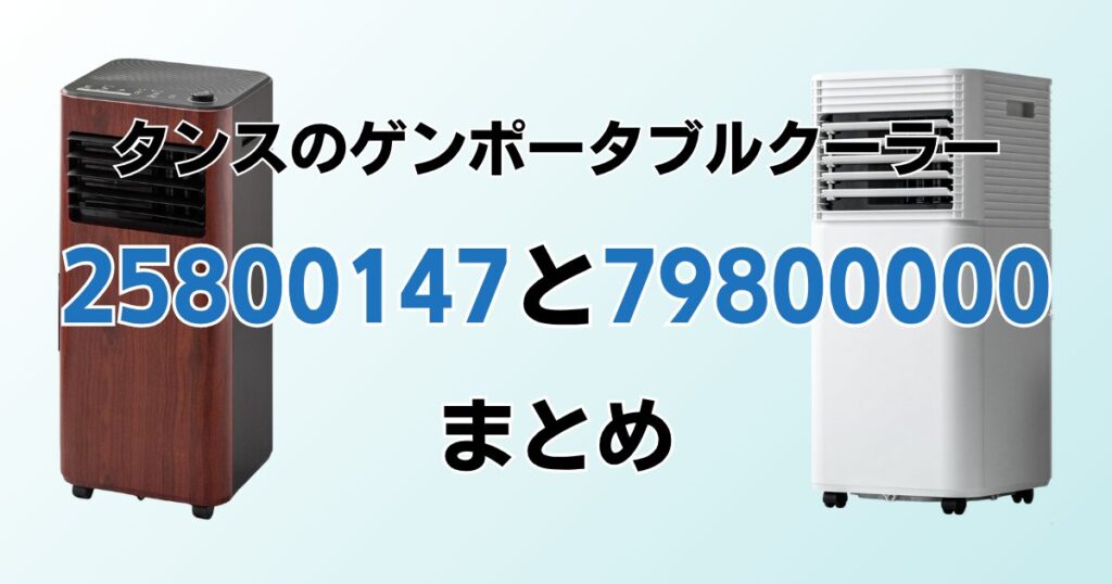 25800147と79800000の違いを比較！どちらがおすすめ？タンスのゲンポータブルクーラーについて解説_まとめ01