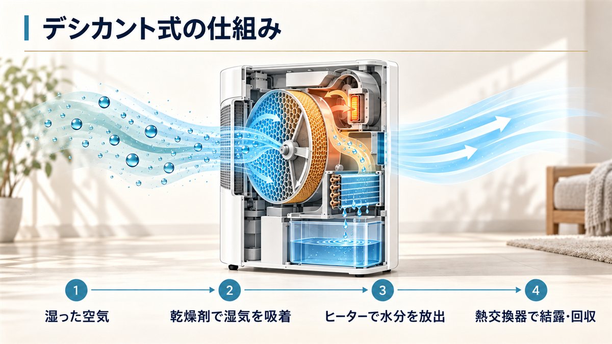 デシカント式の仕組み図