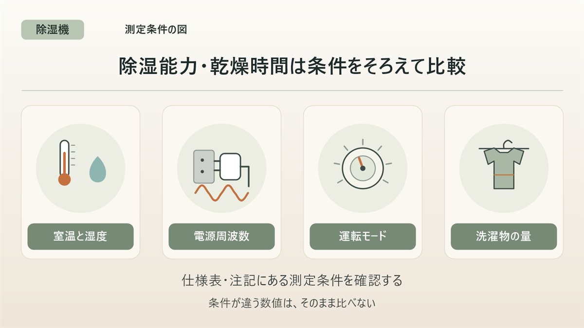 除湿機の測定条件の図
